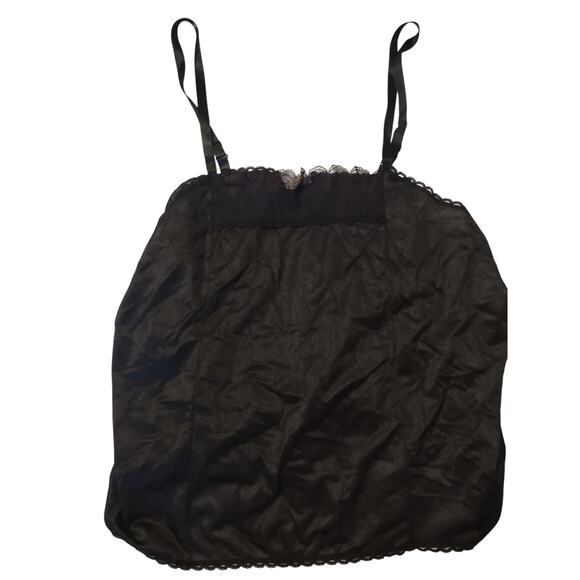 Roaman's Tops - VTG Roaman's Black Cami L Whimsigoth Dark Romantic Sheer Dark Fairy Grunge
